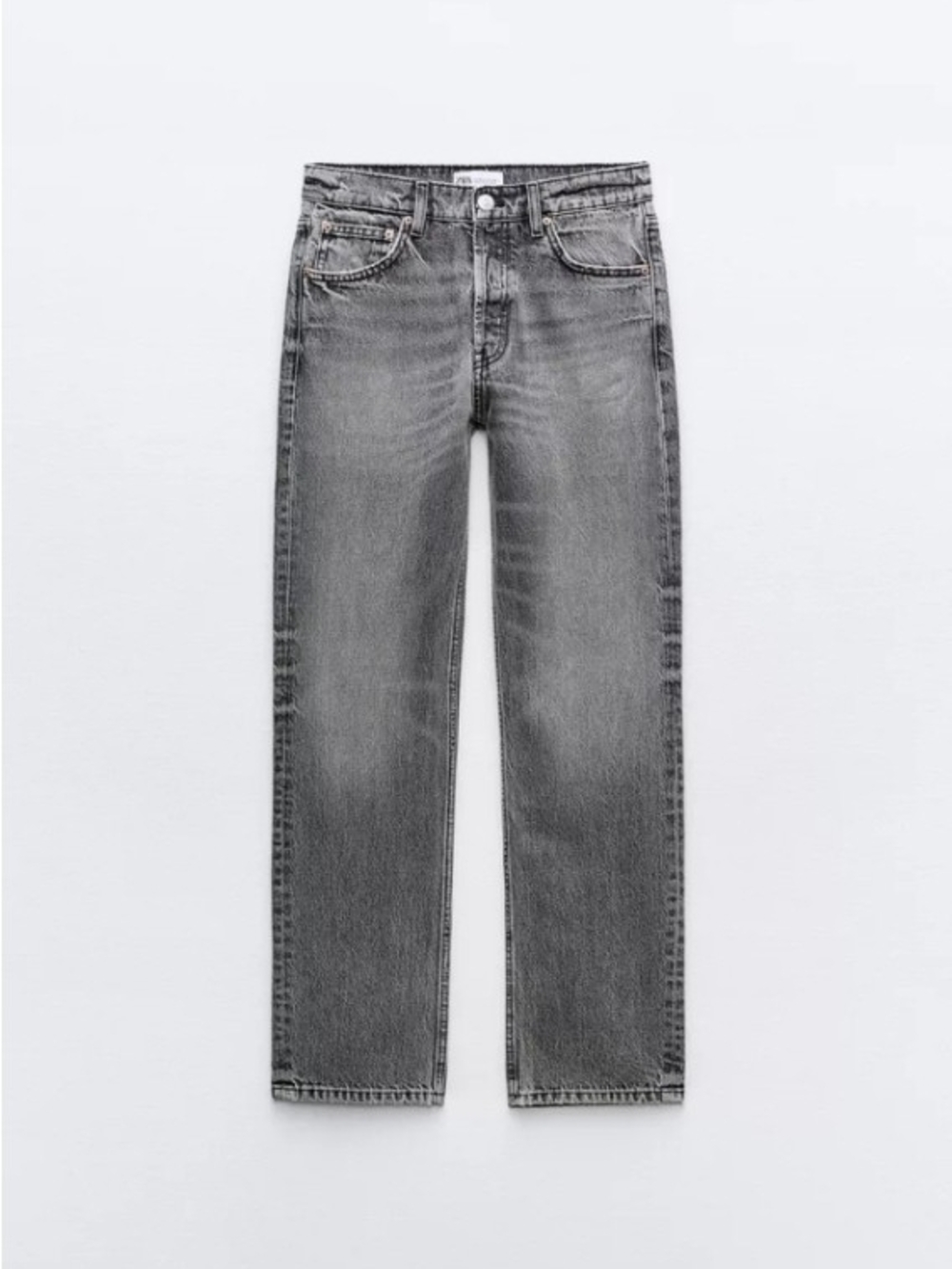 Zara Low-Rise TRF Boyfriend Jeans - Washed Gray Denim (Size 2 / 26)